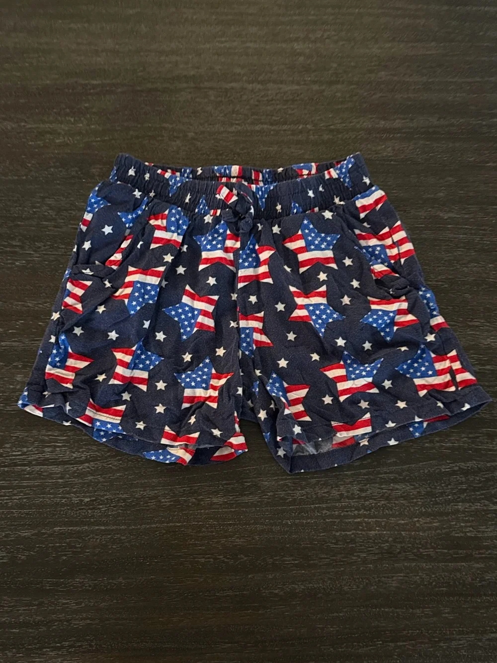 Girls Stars & Stripes Navy Shorts Medium (7/8)
